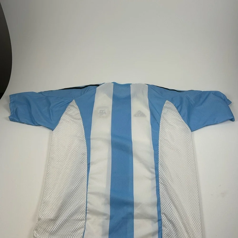 Adidas Men's SZ L VTG Argentina Mesh Soccer Y2K Blank Jersey Light Blue